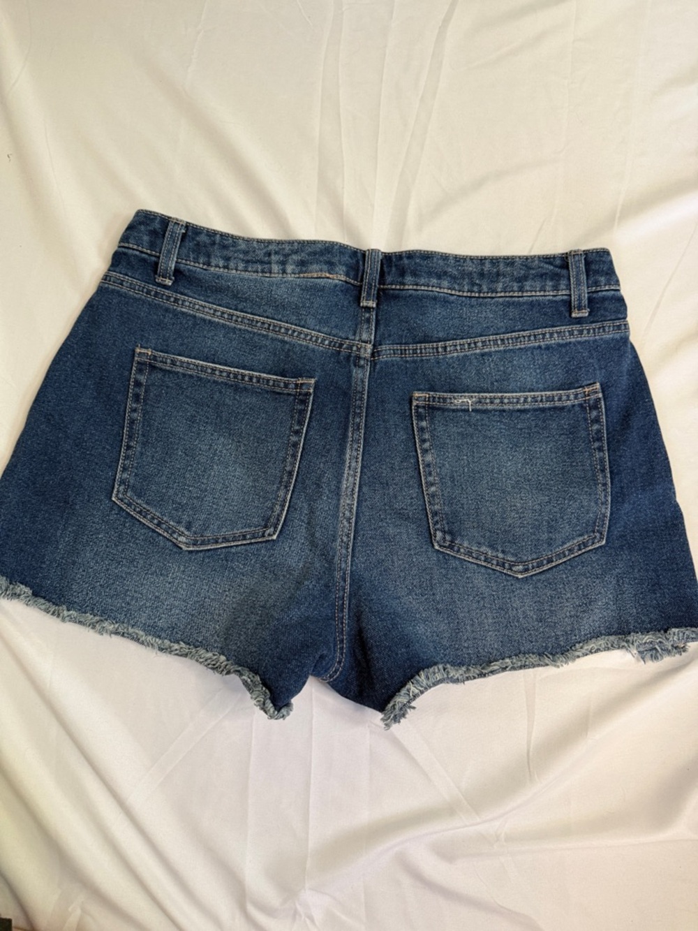Time & Tru Dark Blue Distressed Denim Cutoff Shorts - Picture 6 of 6